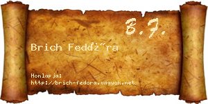 Brich Fedóra névjegykártya